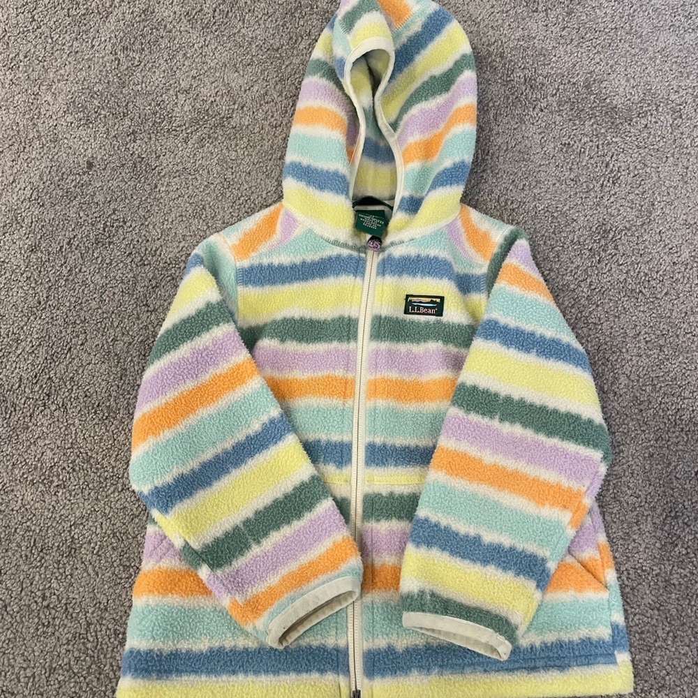 L.L. Bean - Toddler Colorful Striped Hooded Fleece Jacket